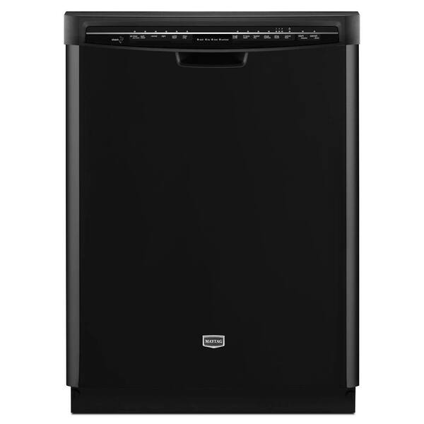 Maytag JetClean Plus Front Control Dishwasher in Black with Stainless Steel Tub and Steam Cleaning-DISCONTINUED