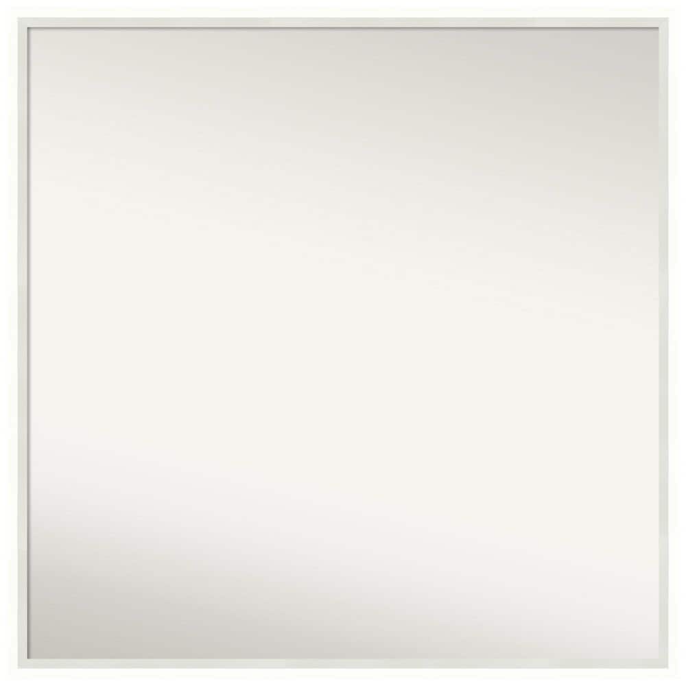 Lucie White 27 in. x 27 in. Non-Beveled Modern Square Wood Framed Wall Mirror in White price history on PriceWatchPro