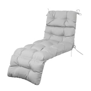 Outdoor Chaise Lounge Cushions 71x24x4" Wicker Tufted Cushion for Patio Furniture in Gray