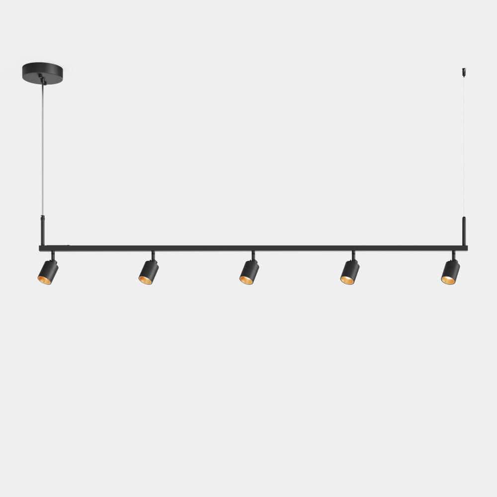Shura 5-Light Matte Black Integrated LED Track Pendant Light with Rotatable Heads, Adjustable Height, 3000K 1820 Lumen price history on PriceWatchPro