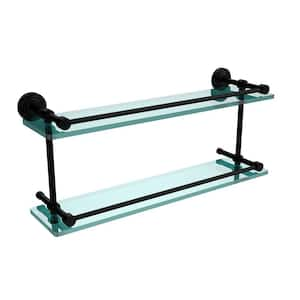 Allied Brass 22 in. L x 18 in. H x 5 in. W 3-Tier Clear Glass Bathroom Shelf  with Towel Bar in Matte Black NS-5/22TB-BKM - The Home Depot