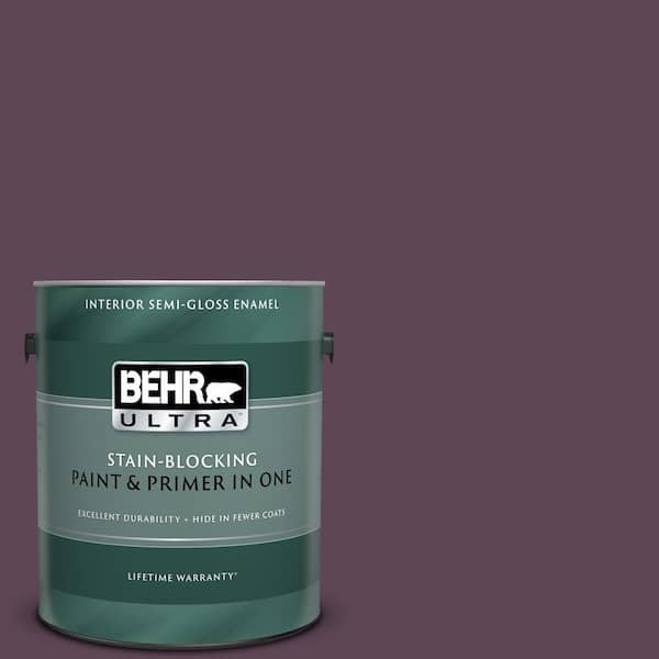 BEHR ULTRA 1 gal. #UL100-23 Berry Wine Semi-Gloss Enamel Interior Paint and Primer in One