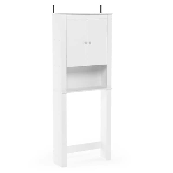 Furinno Indo White Double Door Accent Cabinet