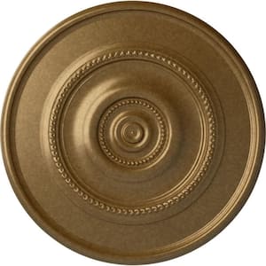 1-1/8 in. x 24-3/8 in. x 24-3/8 in. Polyurethane Traditional Reece Ceiling Moulding, Pale Gold
