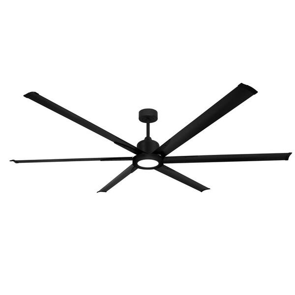 TroposAir Titan II Wifi 84 in. Integrated LED Indoor/Outdoor Matte Black Smart Ceiling Fan with Remote Control