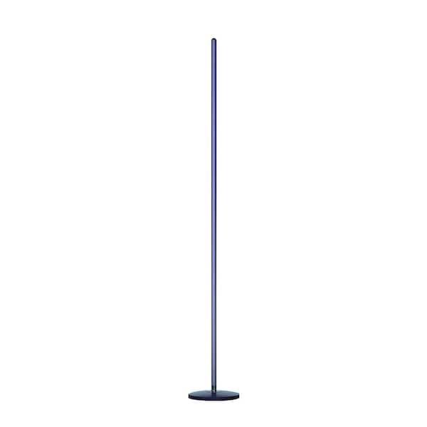 54 in. Blue LED Corner Lamp Standard Floor Lamp Works with Alexa