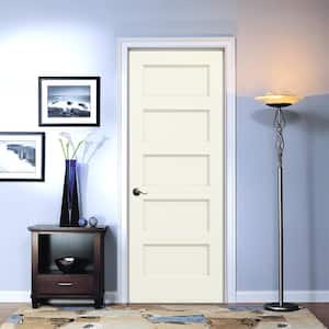 32 in. x 80 in. Conmore French Vanilla Paint Smooth Solid Core Molded Composite Interior Door Slab