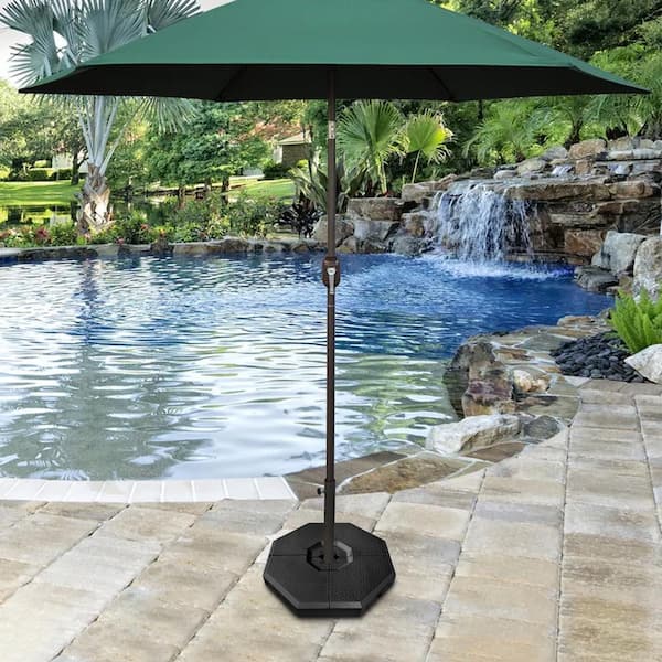 4-Pieces 22 lb. PE Patio Umbrella Base Plate Set in Black