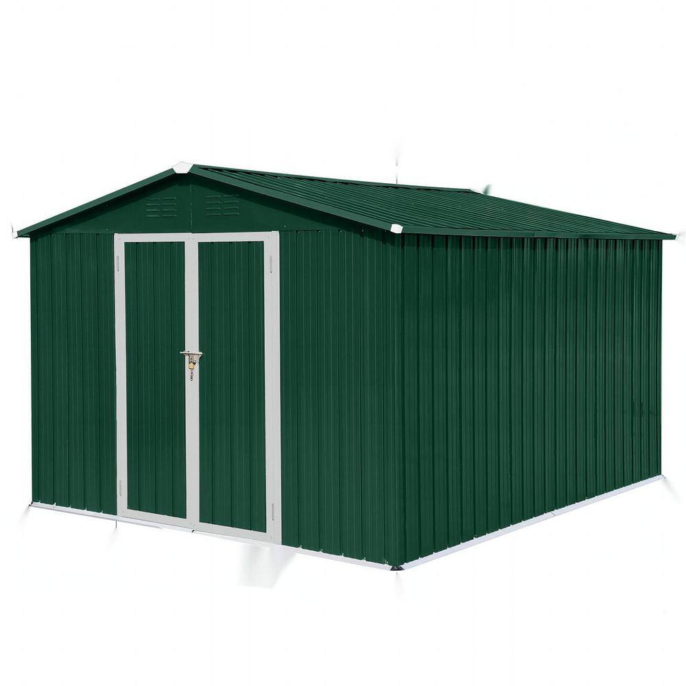 10 ft. W x 8 ft. D Outdoor Metal Shed Type with 2 Vents Lockable