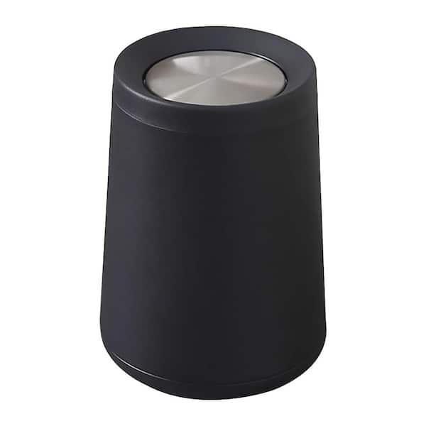 Unique 2.6 Gallon Black Indoor Recycling Bin with Swing Cover