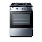 24 in. 2.7 cu. ft. Slide-In Gas Range in Stainless Steel and Black