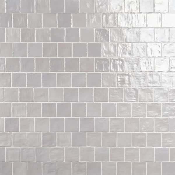 Ivy Hill Tile Amagansett Fog Gray 4 in. x 4 in. Mixed Finish Ceramic Wall Tile (5.38 sq. ft. / case)