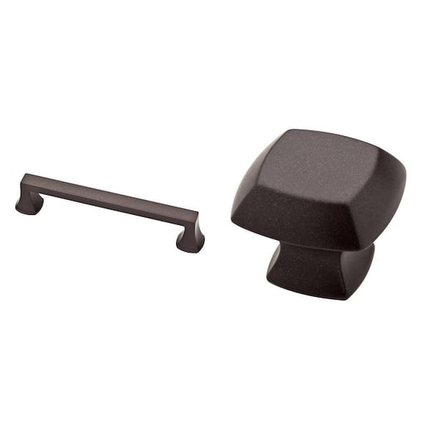 Mandara Cocoa Bronze 5-1/16 in. Bar Pull and 1-1/4 in. Square Knob Combo