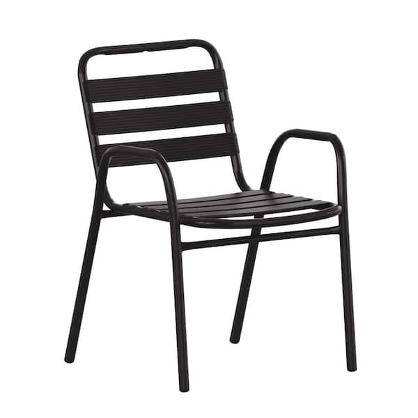 Carnegy Avenue Black Aluminum Outdoor Dining Chair in Black