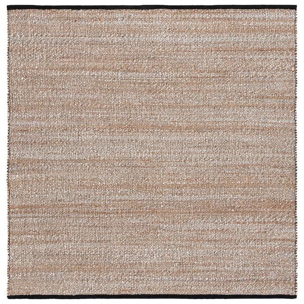 Natural Fiber 6 ft. x 6 ft. Natural/Bleach Abstract Woven Square Area Rug
