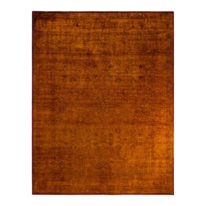 Fine Vibrance Brown 9 ft. x 12 ft. Solid Wool Indoor Area Rug