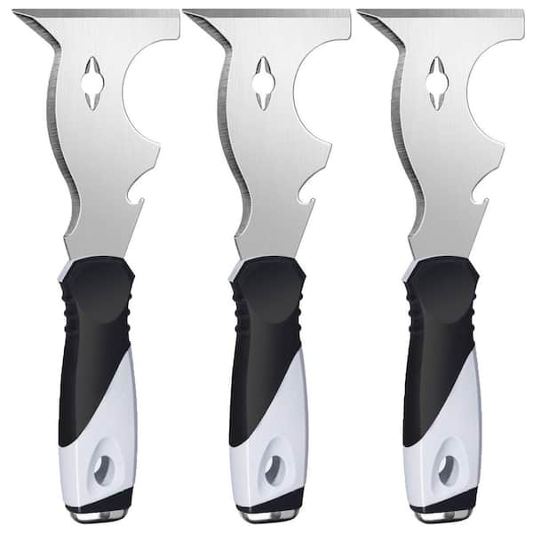 10 in 1 Putty Knife Set, Multi-Use Painters Tool with Taping, Scraper, Hammer End and Spackle Functions (3-Pack)