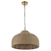 JONATHAN Y Eliza 20 in. Coastal Rattan LED Pendant Light