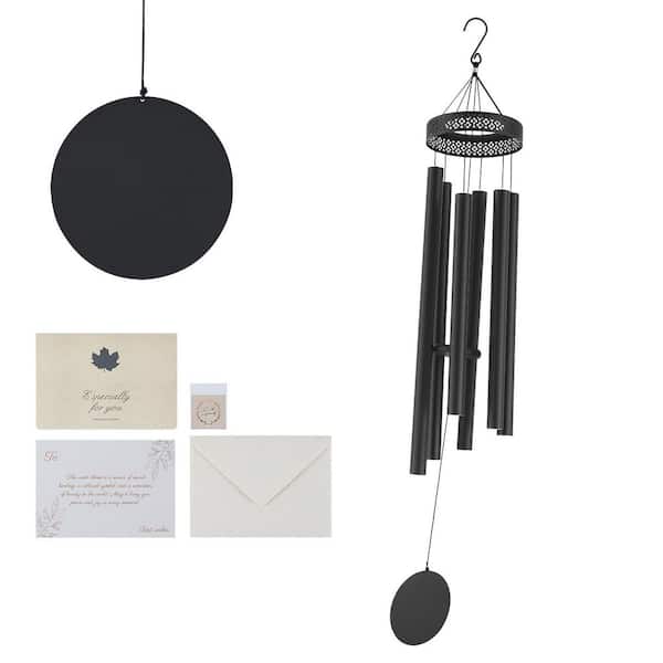 Wind Chimes for Outside, 1473 mm, 6 Tubes Deep Tone, Large Memorial, Outdoor Decor, Black