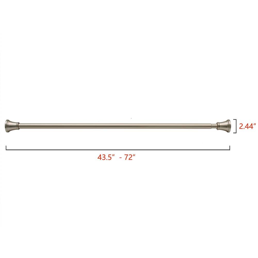 72" Brushed Nickel Aluminum Decorative Tension Shower Rod