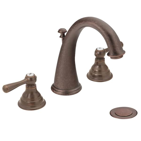 MOEN Kingsley 8 in. Widespread 2-Handle High-Arc Bathroom Faucet Trim Kit in Oil Rubbed Bronze (Valve Not Included)