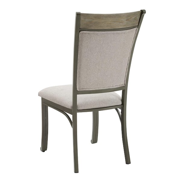 pewter metal dining chairs