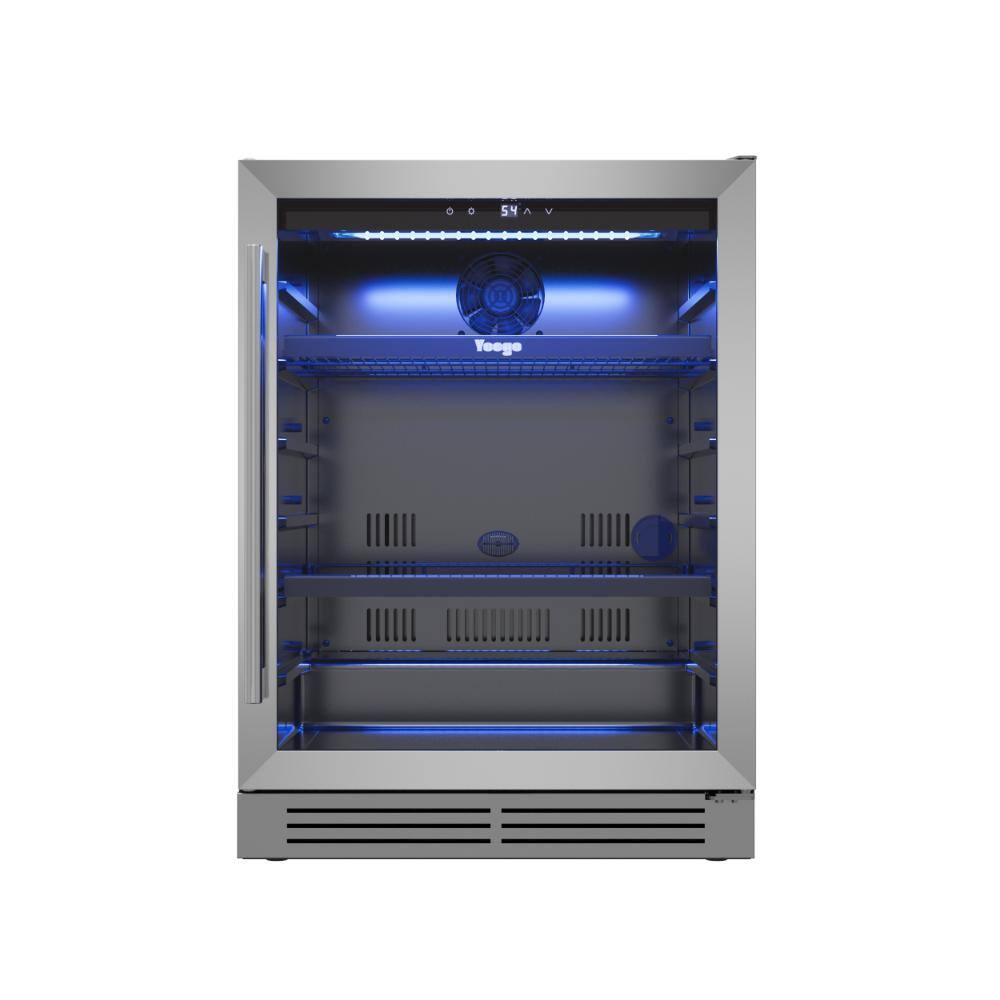 24 in. 140-Can Single Zone Built-In or Freestanding Beverage Refrigerator Cooler Fridge in Stainless Steel price history on PriceWatchPro