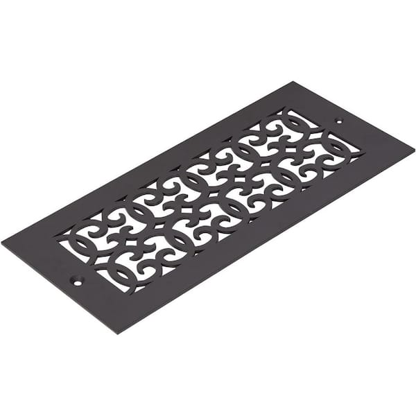 Reggio Registers Versailles Series 10 in. x 4 in. Oil Rubbed Bronze Steel Vent Cover Grille with Mounting Holes