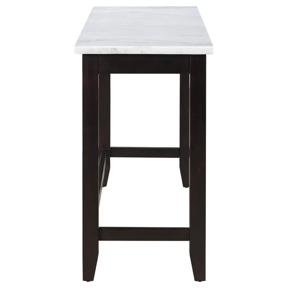 Toby Rectangular Black and White Marble Top Counter Height Table