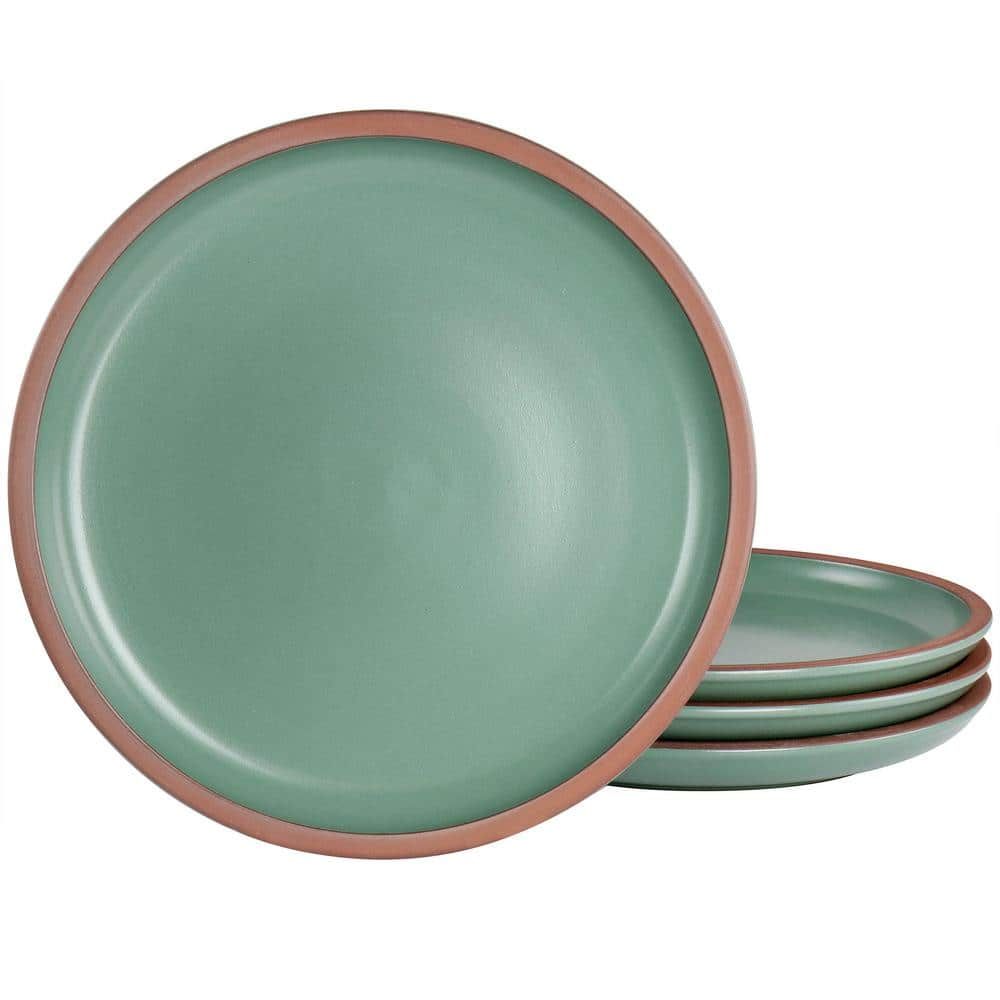 GIBSON ELITE Dumont Green 4-Piece Terracotta 10.8 in. Dinner Plate Set  985119433M - The Home Depot