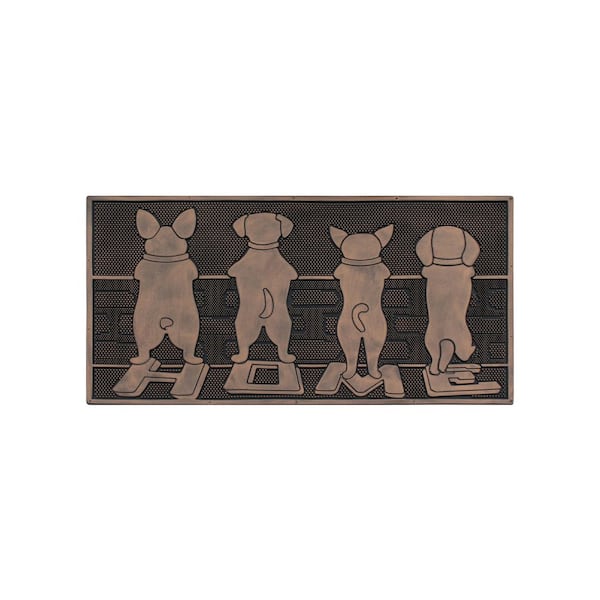 A1 Home Collections A1HC Copper 18 in. x 30 in. Rubber Pin Non-Slip Backing Indoor/Outdoor Entrance Durable Door Mat