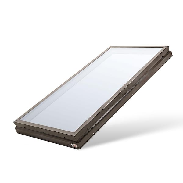 22 1/4 in x 46 1/4 in. Fixed Curb Mount Vinyl Skylight with Dual Pane Tempered HP Low-E Over Clear Tempered Glass