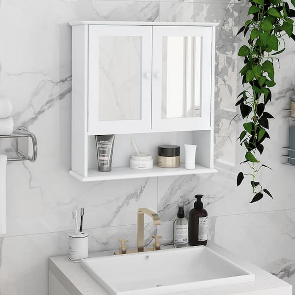 Tenleaf 21.65 in. W x 22.83 in. H Rectangular MDF Medicine Cabinet with Mirror and Adjustable Shelf