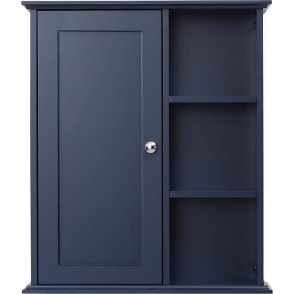 23.6 in. W x 7.1 in. D x 27.6 in. H Bathroom Storage Wall Cabinet in Blue