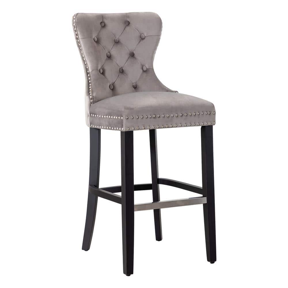 Gray velvet bar discount stools