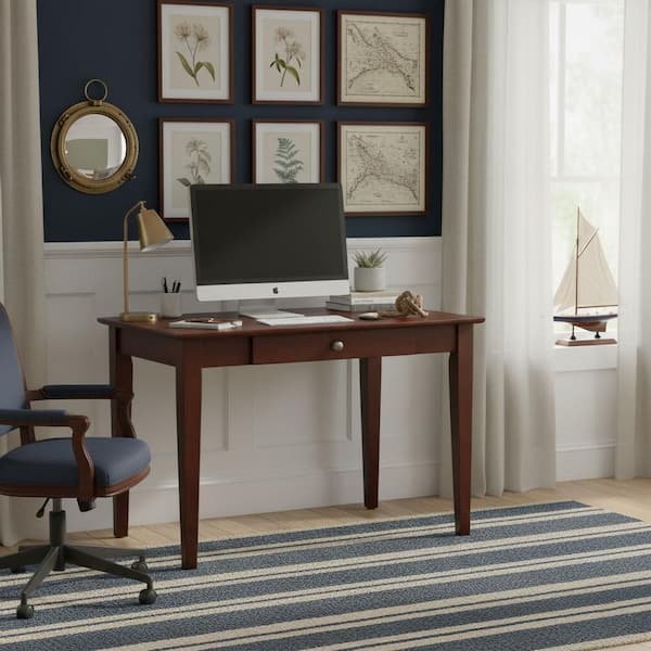 International Concepts 36 in. Rectangular Espresso 1 Drawer Writing Desk with Solid Wood Material