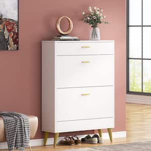 Sabina 43.3in. H X 9.8 in. W X 31.5 in.D White Engineered Wood Shoe Storage Cabinet