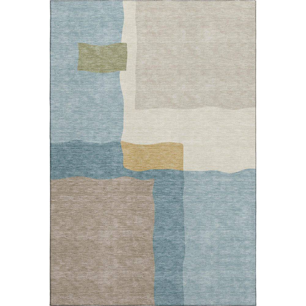 Mayfield Premium Machine Washable Abstract AMF2400 Teal 10 ft. x 14 ft. Area Rug price history on PriceWatchPro