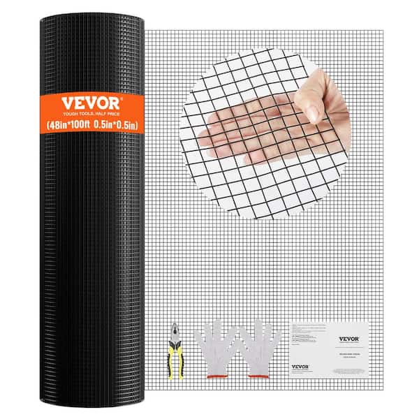VEVOR Hardware Cloth 0.001 in. x 4 ft. x 100 ft. Galvanized Wire Mesh Roll 19 Gauge Chicken Wire Fence Roll Hardware Cloth