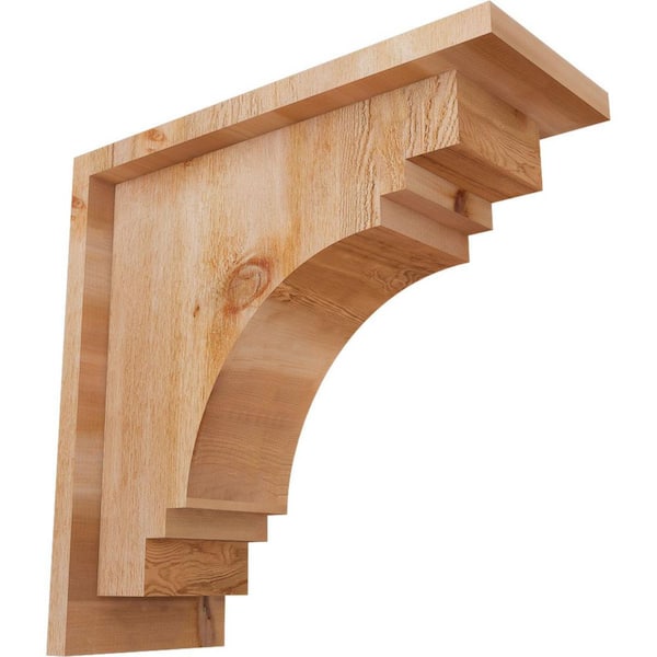 Ekena Millwork 6 in. x 14 in. x 14 in. Western Red Cedar Pescadero Rough Sawn Corbel with Backplate