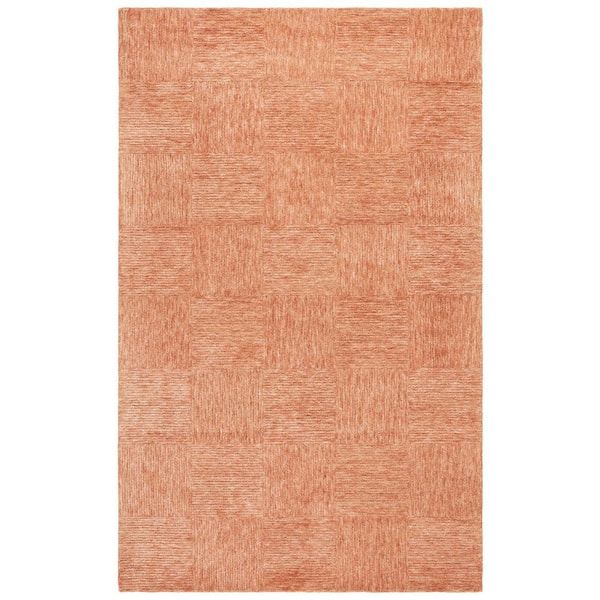 Soho 3 ft. x 5 ft. Rust Geometric Solid Color Area Rug