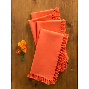 SET OF 4 APRIL CORNELL 24 CLOTH NAPKINS FRENCH PAISLEY RED 100% COTTON  INDIA