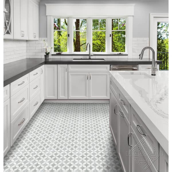 Circulos B Urban Gray Terrazzo/Matte 8 in. x 8 in. Cement Handmade Floor and Wall Tile (Box of 8/3.45 sq. ft. )