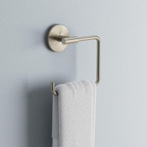 Lyndall Wall Mount Square Open Towel Ring Bath Hardware Accessory in Brushed Nickel