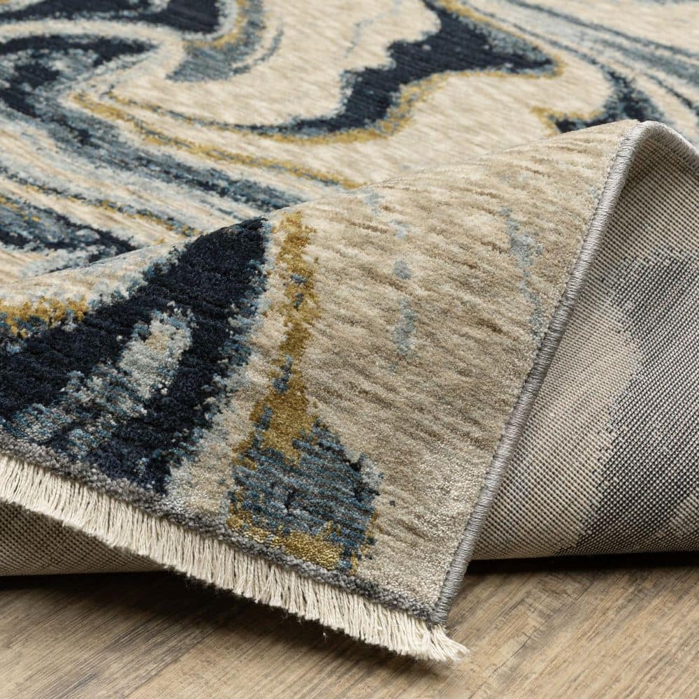 7' X 10' Ivory Gold And Gray Striped Area Rug price history on PriceWatchPro