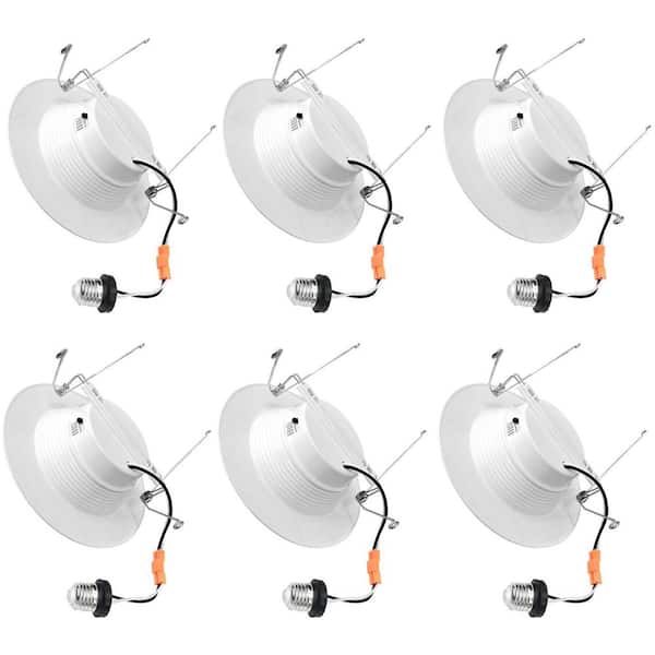 5/6 in. Indoor Can Light Trim 15-Watt 5-Color Selectable Dimmable Integrated LED Recessed Light Retroft Kit (6-Pack)