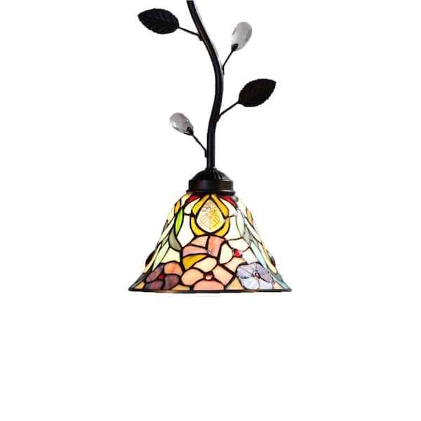 Warehouse of Tiffany Hilyeon 8 in. 1-Light Indoor Bronze and White Finish Pendant Light