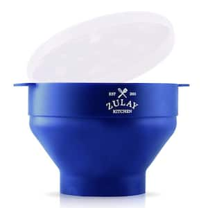 120 fl oz. Collapsible Microwave Silicone Popcorn Maker Bowl - Iconic Blue