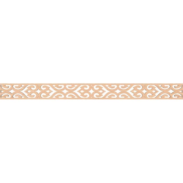 Keene Fretwork 0.25 in. D x 46.375 in. W x 4 in. L Red Oak Wood Panel Moulding