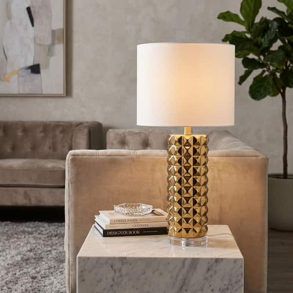 25 in. Gold Ceramic Table Lamp